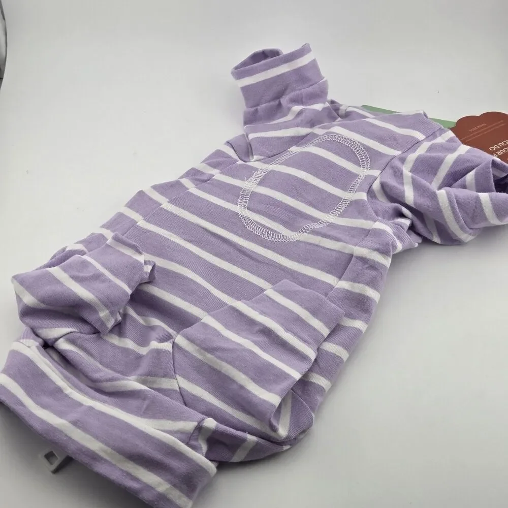 Kuoser Dog Surgical Recovery Suit Size XS Purple White Striped